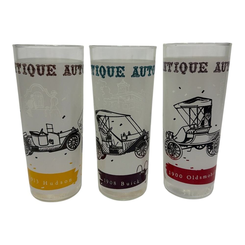 Vintage Anchor Hocking Antique Auto Highball Glasses – Set of 3